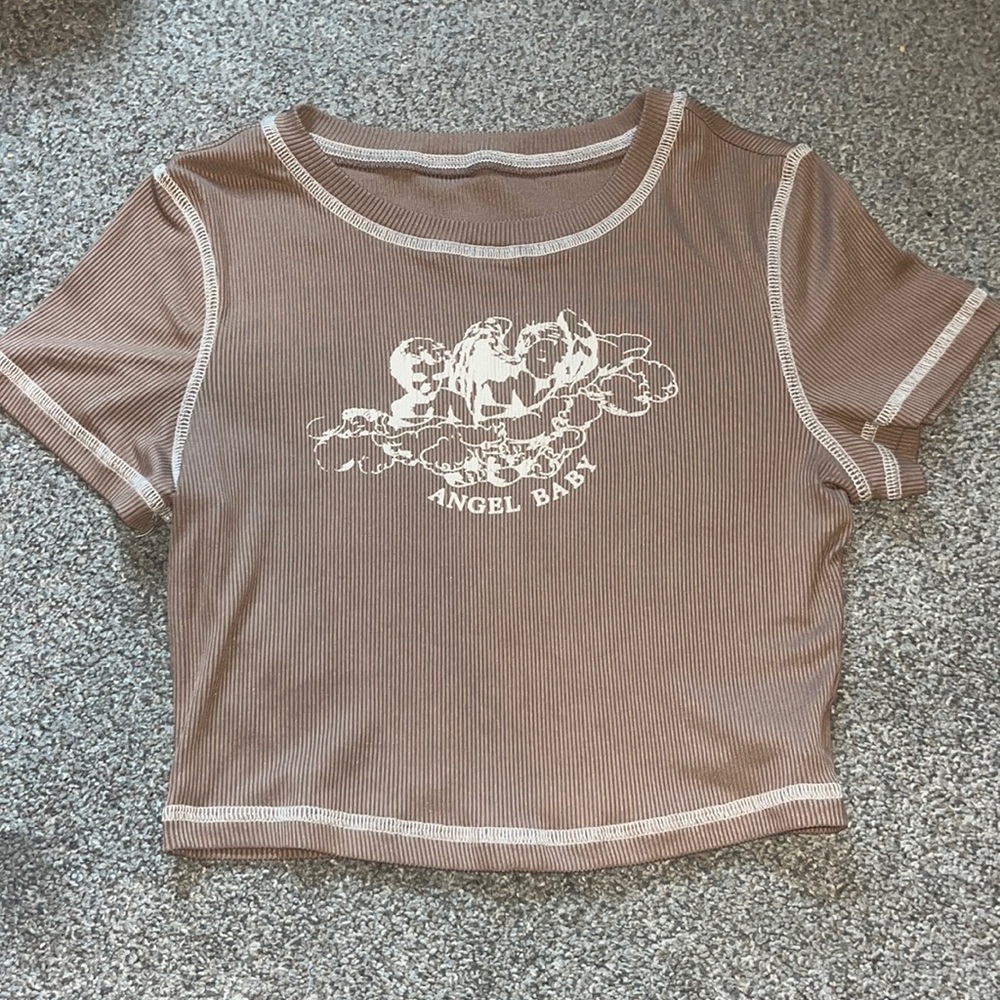 Shein Size XS Brown Baby tee
